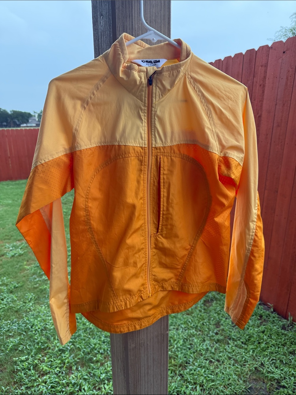 IQ Pearl Izumi NANO Orange Lightweight Zip-Up Jacket foldable size S